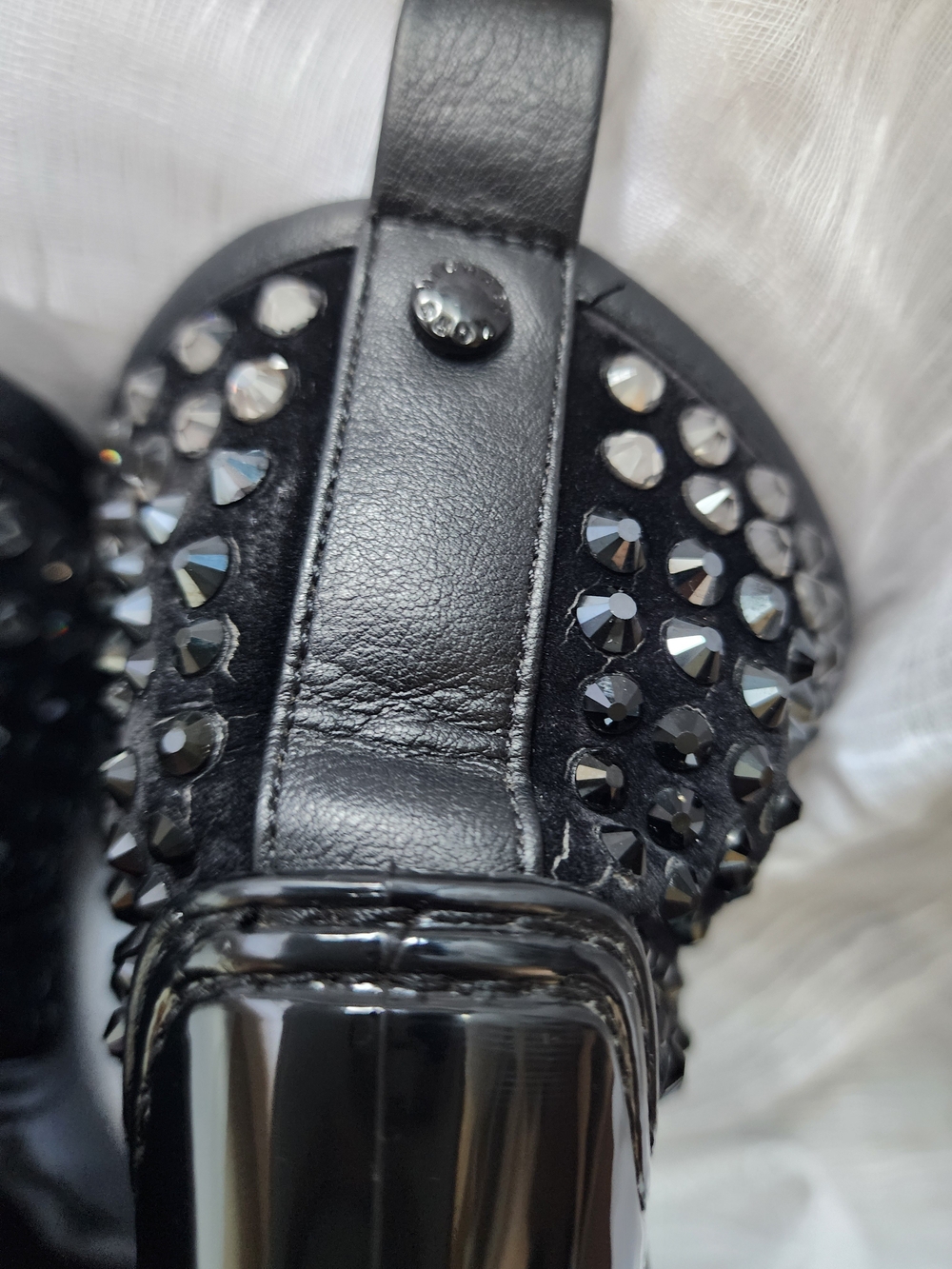 Michael Kors Dani Black Lined Rhinestone Studded Ankle Rain Boots Size 6 - Picture 3 of 6